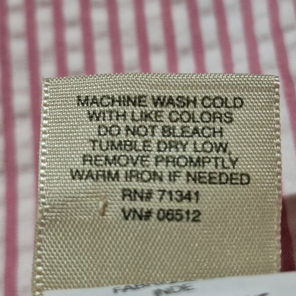 L.L.Bean Skirt Women Size 10 Petite Pink White Seersucker Striped Classic Preppy - Picture 8 of 8